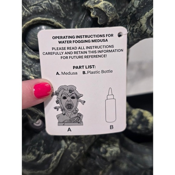 Halloween Animated Medusa Bust Spooky‎ Village 12" Light Up Eyes Water Fogging - Picture 6 of 9